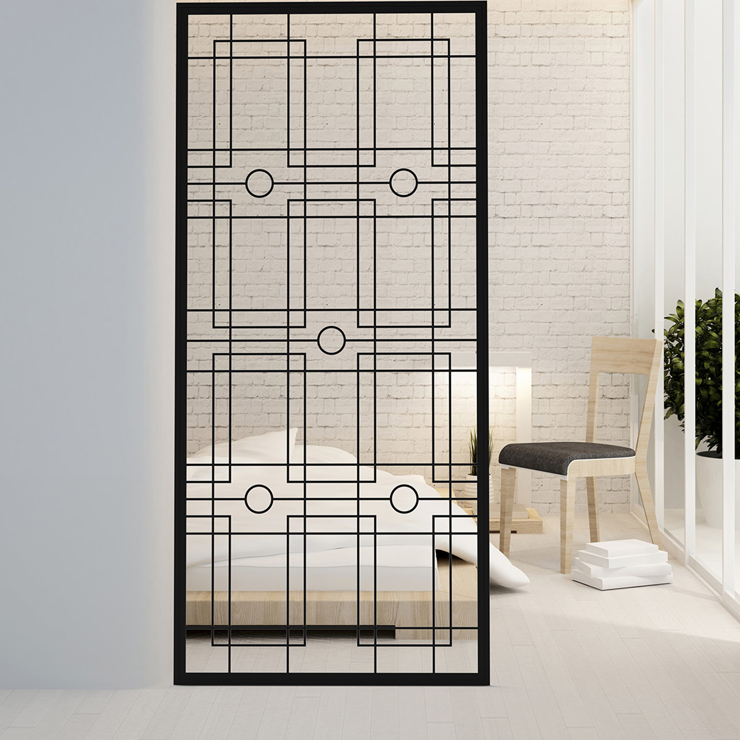 משרביה לחדר שינה בסגנון יפני בצבע שחור